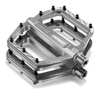 LYCAON Pedali per Bicicletta, Pedale per Bici Antiscivolo in Lega di alluminio CNC, CR-MO & Cuscinetti Pedali per BMX MTB 9/16 Pollici (Grigio Titanio)