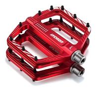 LYCAON Pedali per Bicicletta, Pedale per Bici Antiscivolo in Lega di alluminio CNC, CR-MO & Cuscinetti Pedali per BMX MTB 9/16 Pollici (Rosso)