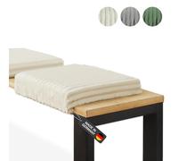 Lycce Cuscino deluxe a 1 listello, imbottitura extra, seduta in velluto a coste super largo, colore beige, profondità panca a partire da 35 cm