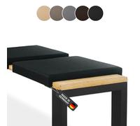 Lycce Cuscino per panca con 2 stecche, in materiale sintetico, colore nero, profondità 37 cm