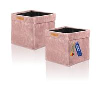 Lycce Kallax, set da 2 pezzi, inserto Kallax, 33 x 33 x 31 cm, contenitore con rivestimento in velluto rimovibile adatto per scaffali Ikea Kallax, scatole pieghevoli in tessuto non tessuto, colore