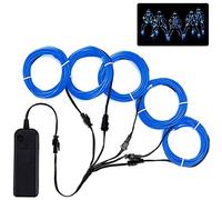 Lychee 5x 1m EL Tubo Flessibile Filo Elettroluminescente Stroboscopico con Luce al Neon con 3 modalità di Controllo per la Decorazione di Feste di Natale Rave Party Costume Halloween