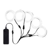 Lychee 5x 1m EL Tubo Flessibile Filo Elettroluminescente Stroboscopico con Luce al Neon con 3 modalità di Controllo per la Decorazione di Feste di Natale Rave Party Costume Halloween