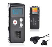 Lychee Professionale Registratore Vocale Digitale Portatile, 1536kbps,8 GB Multifunzionale USB Digital Audio Voice Recorder con Lettore MP3 (Nero01)