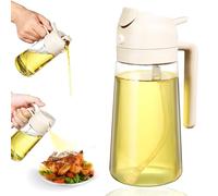 Lychico Bottiglia dispenser per olio da 470 ml, dispenser 2 in 1 per olio e spruzzatore di olio, bottiglia spray per uso alimentare per cucina, dispenser di olio per barbecue, insalata, bistecche,