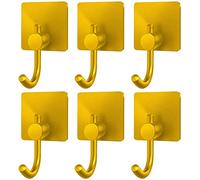 Lychico Ganci autoadesivi, 6 pezzi, resistenti e impermeabili, da appendere fino a 6 kg, ganci adesivi per porte da parete per asciugamani, cappotti, cappelli, borse in bagno, doccia, cucina, dorati