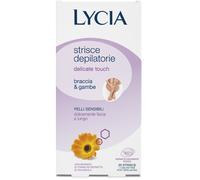 Lycia depilatorie strisce corpo pelli sensibili braccia & gambe 20 pz
