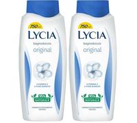 Lycia, Bagnoschiuma Original con Vitamina E e Fiori Bianchi, Deterge Delicatamente e Mantiene la Pelle Idratata, Avvolgente Profumo Fiorito, Ingredienti di Origine Naturale, 750 ml (Confezione da 2)