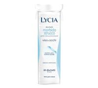 Lycia, Dischetti Struccanti Viso e Occhi, Tessuto Morbido in 100% Puro Cotone, Doppia Azione con Trame Diverse per Rimuovere il Trucco e Perfezionare la Detersione, Confezione 80 Dischetti