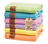 LYCIA - Set di 6 asciugamani da spiaggia turca, XXL, 100% cotone, per spiaggia, spa, piscina, palestra, yacht, picnic, colore: Rosa verde, lilla, giallo, arancione, turchese