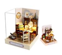 Lycidae Kit fai da te in miniatura, mini case delle bambole, kit 3D in legno con LED e copertura antipolvere, artigianato fatto a mano per bambini, adolescenti, adulti, amici, compleanno, decorazione