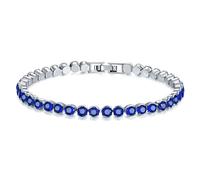 Lyciel 4mm Tennis Zircon Bracciali per le Donne - Dimensione 6.7/7.5 "S925 argentato Tennis Birthstone Bracciale, Charm gioielli pregiati San Valentino Regali per le Donne (XY0175D-17Blue)