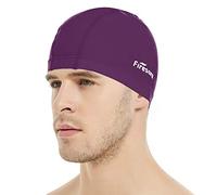 Lycra Cuffia da Nuoto, Firesara Cappello da Nuoto in Lycra Antistrappo Cappuccio Confortevole No-Slip per uomo Donne Lungo Capelli corti Adulto Ragazzi Ragazze-Viola