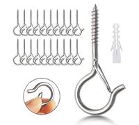 LYCXAMES 20 Pezzi Ganci Avvitabili, Ganci a Vite per Legno, Ganci a Soffitto Q-Hanger con Fibbia di Sicurezza, per Cestini di Piante, Gabbia per Uccelli, Lanterne, Catene Luminose, Tazza, Argento