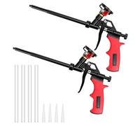 LYCXAMES Pistola in schiuma PU, 2 pezzi, pistola professionale in metallo, con impugnatura ergonomica in plastica, per fai da te e professionisti, per sigillare, colore rosso