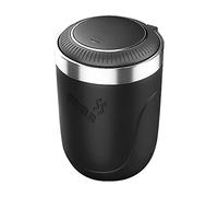 LYCXAMES Posacenere per Auto, Cestino per la Cenere Portatile, in Acciaio Inox, Senza Fumo, con Coperchio e Illuminazione LED, Pattumiera per Auto, Furgoni, Esterni e Campeggio, Nero