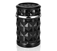 LYCXAMES Posacenere per auto portatile con coperchio, posacenere a LED con supporto per auto, furgoni all'aperto, campeggio, nero