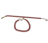 Lydée Déco 2 braccialetti coordinati con catena per madre, figlia, sorelle e amiche con messaggi d'amore, Rosso e oro, regolabili