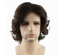 Lydell Parrucca da uomo, lunghezza media, 30,5 cm, capelli ricci naturali, resistenti al calore, sintetica, per cosplay e Halloween (marrone 4D)