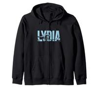 Lydia Sea Waves - Nome Personalizzato Ocean Beach Art Felpa con Cappuccio