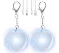 LYDODOKA 2 Pezzi Luce per Borsa Luce per Borsetta, Luce per Borsa a Forma di Cuore LED con Sensore Automatico, Luce per Borsetta Attivata al Tocco, Bianco