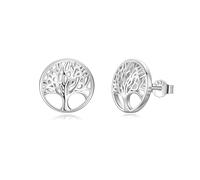 Lydreewam Orecchini Albero della Vita per Donna Argento Sterling 925 per Compleanno Festa Della Mamma, Diametro 12mm
