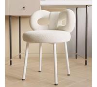 LYDSB Chaise de coiffeuse Moderne en Sherpa avec dossier - Tabouret d'appoint élégant pour Salle de maquillage, Salon, Chambre à Coucher - Confortable et Chic (Couleur : A)