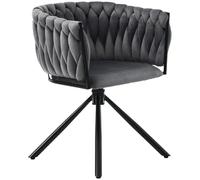 LYDSB Chaise de Salle à Manger pivotante en Velours Moderne, Fauteuil élégant pour Salon et Chambre à Coucher, Rotation à 360°, dossier Haut et accoudoirs, Pieds en Métal robustes, capac
