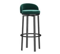LYDSB Chaises de Bar pivotantes en Velours Noir, Hauteur réglable avec dossier - Tabourets à 360° avec Pieds en Métal pour Cuisine, Maison, Restaurants - 65 cm