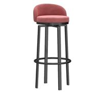 LYDSB Chaises de Bar pivotantes en Velours Noir, Hauteur réglable avec dossier - Tabourets à 360° avec Pieds en Métal pour Cuisine, Maison, Restaurants - 65 cm