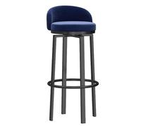 LYDSB Chaises de Bar pivotantes en Velours Noir, Hauteur réglable avec dossier - Tabourets à 360° avec Pieds en Métal pour Cuisine, Maison, Restaurants - 65 cm