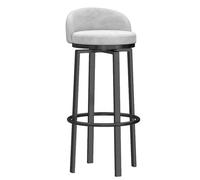 LYDSB Chaises de Bar pivotantes en Velours Noir, Hauteur réglable avec dossier - Tabourets à 360° avec Pieds en Métal pour Cuisine, Maison, Restaurants - 65 cm