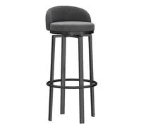 LYDSB Chaises de Bar pivotantes en Velours Noir, Hauteur réglable avec dossier - Tabourets à 360° avec Pieds en Métal pour Cuisine, Maison, Restaurants - 65 cm