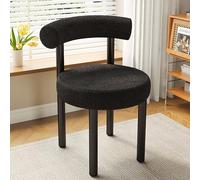 LYDSB Chaises de Salle à Manger modernes Boucle - Chaises d'appoint rembourrées en Sherpa avec dossier Confortable et Pieds en Métal Noir pour Salon, réception et Chambre (48 x 48 x 46 c