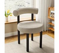 LYDSB Chaises de Salle à Manger modernes en Tissu Sherpa, rembourrées, avec dossier Confortable et Pieds en Métal Noir, pour Salon, réception, Chambre à Coucher - 48 x 48 x 46 cm, Gris