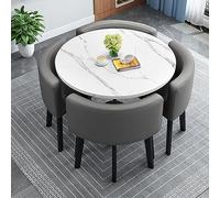 LYDSB Ensemble de Petite Table de conférence Ronde avec 4 chaises de 80 cm, Design Compact pour Les réunions et négociations en Petit Bureau