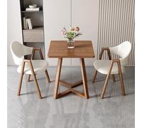 LYDSB Ensemble de Table à Manger carrée de 61 cm avec 1 Table Basse et 2 chaises en Similicuir, fauteuils rembourrés pour Cuisine, Bureau, réception - Plusieurs Coloris disponibles (tiss