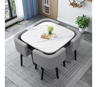 LYDSB Ensemble de Table à Manger Moderne en Bois avec 4 chaises, Table de conférence carrée et chaises pour la réception, Ensemble de Table de Cuisine pour 4 Dans Le Salon (80 cm)