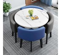 LYDSB Ensemble de Table de conférence de Bureau Moderne avec 4 chaises, Petit Ensemble de Salle de réunion Ronde, Salle à Manger de réception (80 cm)