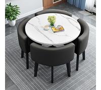 LYDSB Ensemble de Table de conférence Ronde avec 4 chaises, Design Moderne pour réunions et négociations, Petite Table de Salle de réunion idéale pour la Cuisine et la Salle à Manger, di