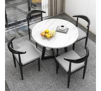 LYDSB Ensemble de Table de réception Grise Moderne avec chaises de Bureau, Petite Table de conférence Ronde pour 4 personnes, Table à Manger avec chaises, mobilier élégant et fonctionnel