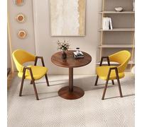 LYDSB Ensemble de Table de réception Moderne avec Chaise de Bureau, Petite Table Basse de Salle de conférence pour réunions d'affaires, Table à Manger avec 2 chaises, Couleur Jaune