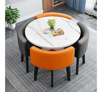 LYDSB Ensemble Table de conférence Ronde avec 4 chaises pour réunions et négociations en Petit Bureau (80 cm de Hauteur)