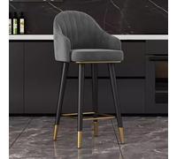 LYDSB Sgabello da bar girevole con schienale imbottito per bancone sedia per cucina, sala da pranzo, seduta grigia, 65 cm
