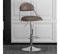 LYDSB Tabouret de Bar pivotant Moderne à dossier Haut - Chaise de comptoir Facile à Assembler pour Cuisine, Salle à Manger et Bar - Marron Clair (Pièce Unique)