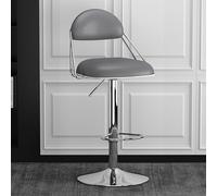 LYDSB Tabourets de Bar pivotants modernes à dossier Haut - Chaises de comptoir faciles à Assembler pour Cuisine, Salle à Manger et Bar - Design Gris élégant (1 Pièce)