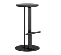 LYDSB Tabourets de Bar robustes en Bois massif avec Repose-Pieds - Chaises de comptoir rondes pour Salle à Manger, Café et Pub - Structure en fer, Hauteur 65 cm, finition Noire