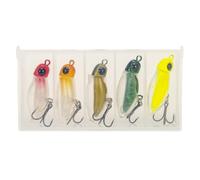 Lye Galleggiante - Kit di esche ad alto contrasto con azione del labbro ponderata e luminosità integrata | Set di attrezzature premium premium da cinque unità con per organizzatore,