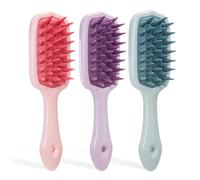 LYEAA 3 pezzi manico lungo spazzola for shampoo testina for lavaggio pettine appendibile massaggiatore for capelli spazzola da bagno spazzola for cuoio capelluto for uso domestico (colore Ma