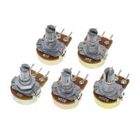 LYEAA 5 Set WH148 Resistore variabile a potenziometro lineare conico 15 mm 3 pin 1K 2K 5K 10K 20K 50K Ohm 100K 250K 500K 1M Ohm con cappuccio bianco AG2 for AG2 cappuccio bianco (250K Ohm)